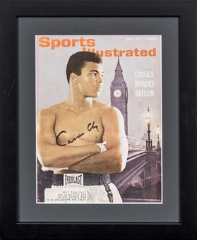 Muhammad Ali Signed "Cassius Clay" Original June 10, 1963 Sports Illustrated "CASSIUS INVADES BRITAIN" Magazine Cover In 13 x 15.5 Framed Display (JSA)